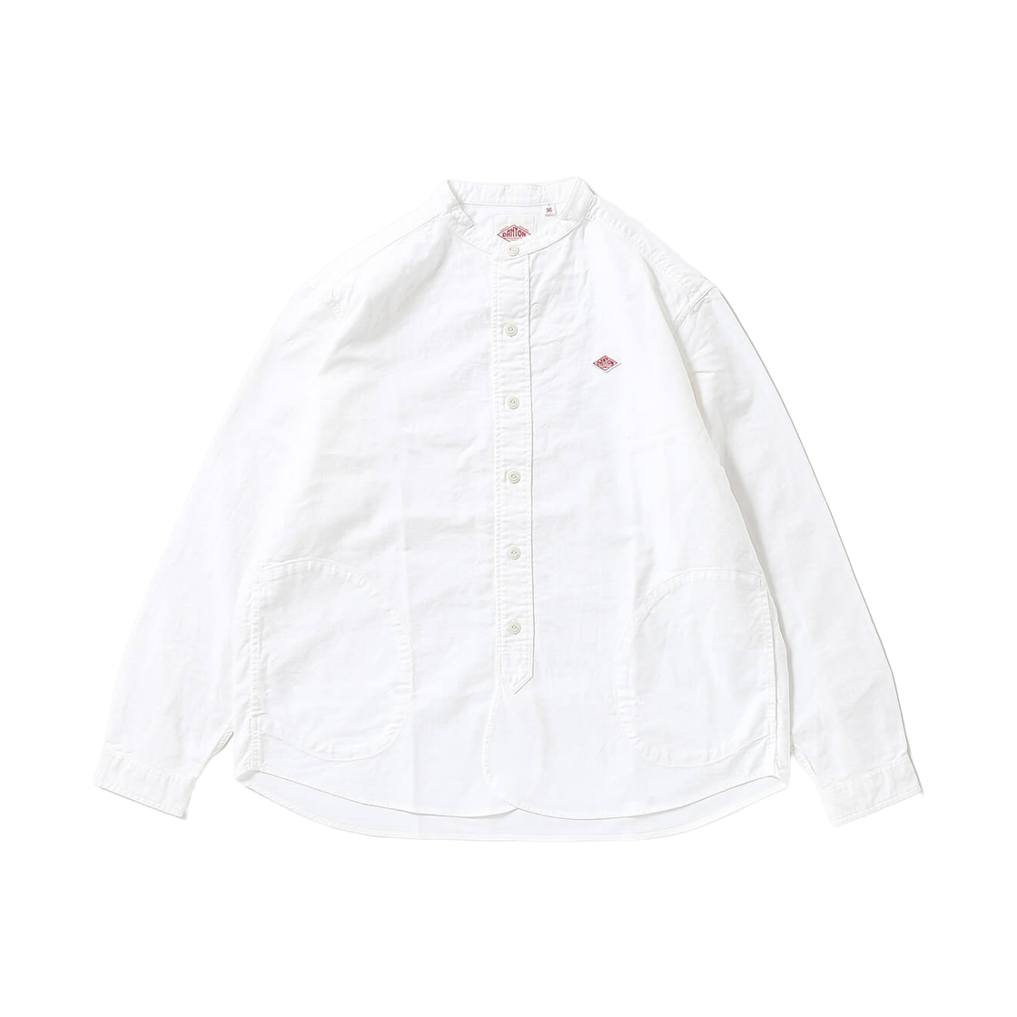 (W) 단톤 밴드 칼라 롱슬리브 셔츠 화이트((W) Danton Band Collar Long Sleeve Shirt White) - 1