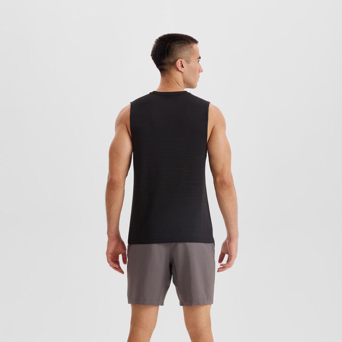 데카트론 남성 러닝 심리스 싱글렛 컴포트 500 스모크 블랙(DECATHLON Men's Running Seamless Singlet Comfort 500 Smoke Black) - 3