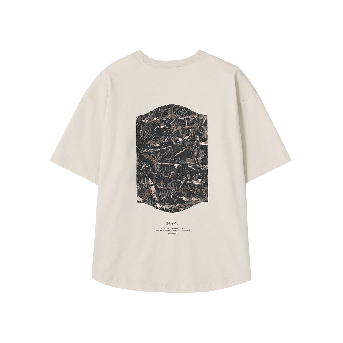 송지오 컬렉션 크로싱 스트로크 페인티드 티셔츠 크림(SONGZIO COLLECTION Crossing Strokes Painted T Shirt Cream) - 2