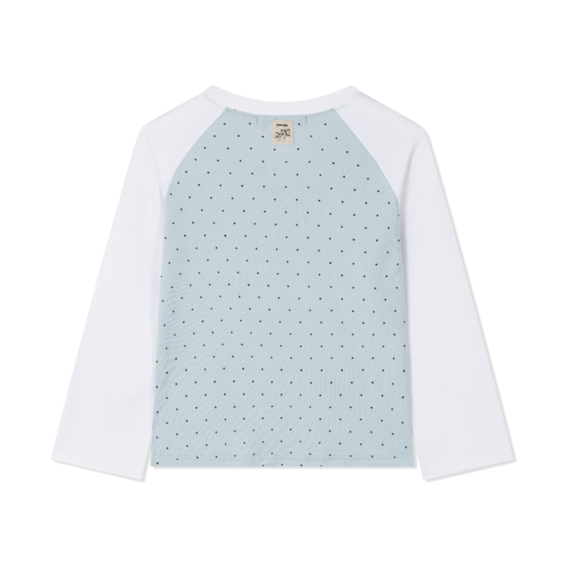 구월십일 도트 라그랑 하트 티셔츠 화이트 블루(Guwolsibil Dot Raglan Heart Top White Blue) - 2