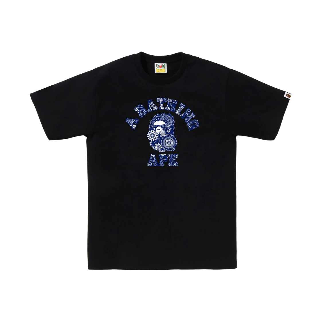 - BAPE Japanese Indigo Art Camo College T-Shirt Black Navy
