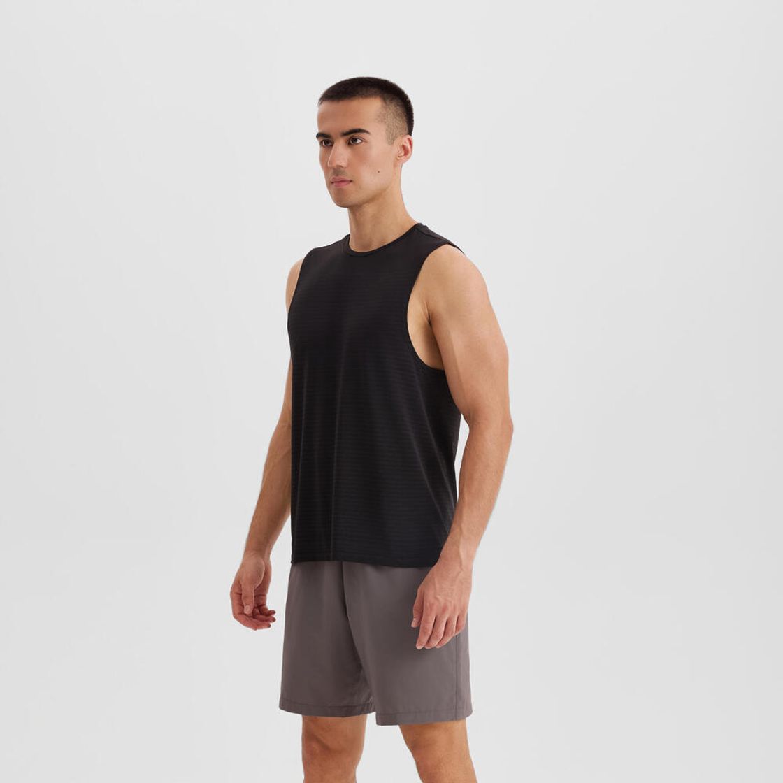 데카트론 남성 러닝 심리스 싱글렛 컴포트 500 스모크 블랙(DECATHLON Men's Running Seamless Singlet Comfort 500 Smoke Black) - 2