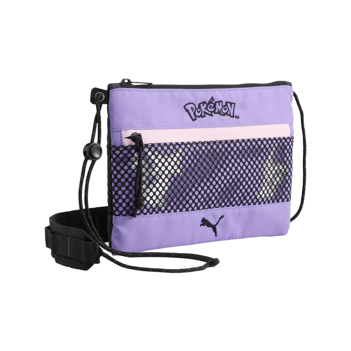 (키즈) 푸마 x 포켓몬 0.5L 크로스바디백 스트롱 그레이 라벤더 얼러트((Kids) Puma x Pokemon 0.5L Crossbody Bag Strong Gray Lavender Alert)