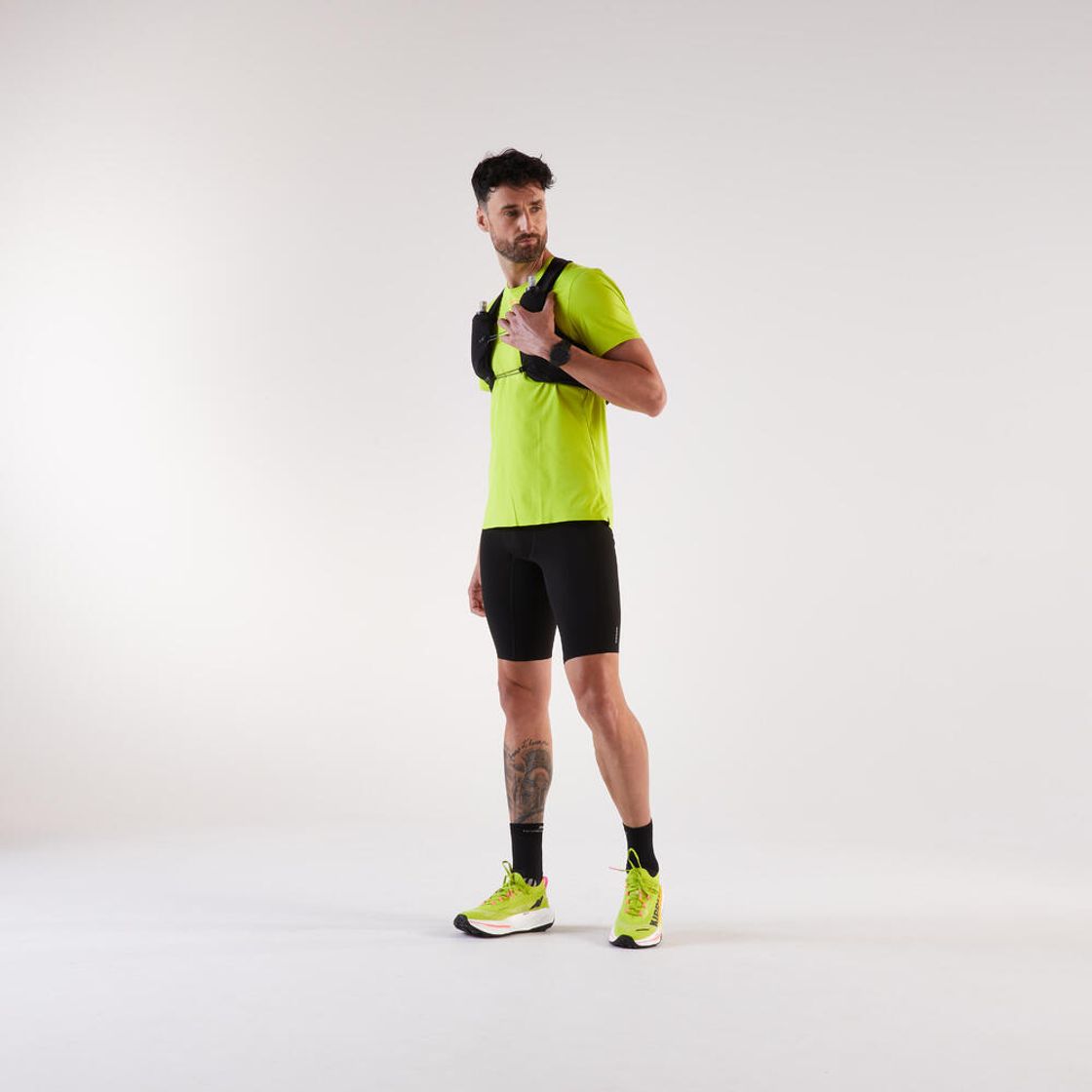 데카트론 남성 트레일러닝 경량 반팔 티 런 울트라 그래프 900 아니스 그린(DECATHLON Men's Trail Running Lightweight Short-Sleeved T-Shirt Run Ultra Graph 900 Anise Green) - 6