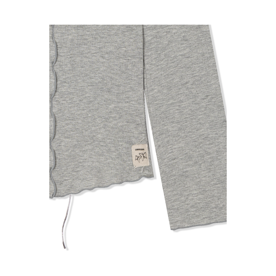 구월십일 에스닉 셔링 레이스 티셔츠 멜란지 그레이(Guwolsibil Ethnic Shirring Lace Top Melange Grey) - 5