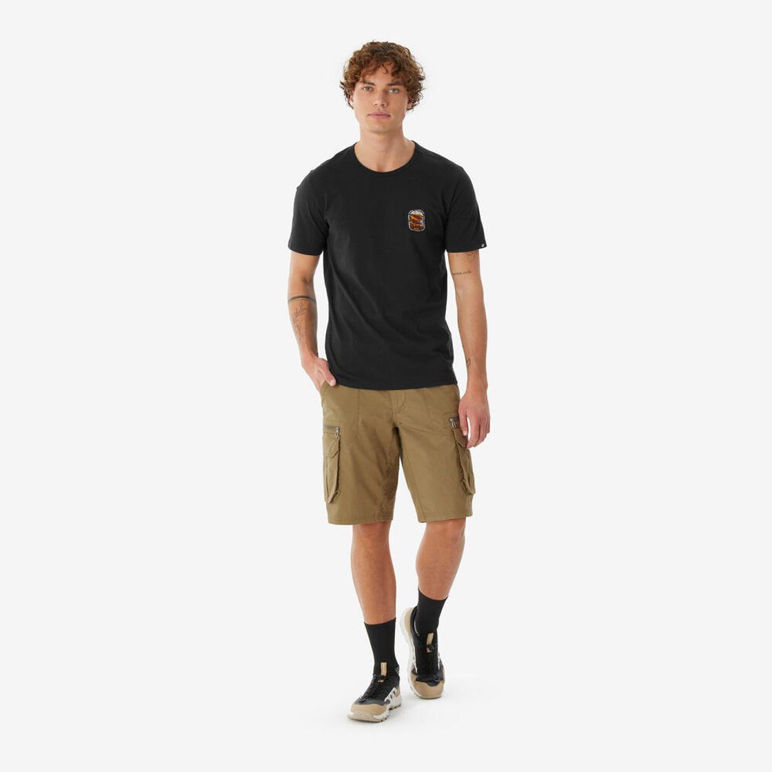 데카트론 남성 하이킹 카고 버뮤다 반바지 NH500 브론즈 브라운(DECATHLON Men's Hiking Cargo Bermuda Shorts NH500 Bronze Brown) - 2