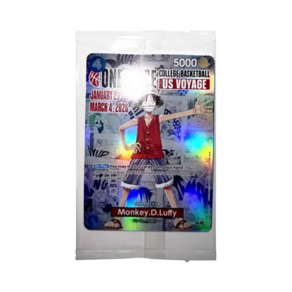 원피스 TCG P-055 몽키 D.루피 US 보야지 컬리지 배스킷볼 한정 프로모 카드 팩 (1장/일어판)(One Piece TCG P-055 Monkey D.Luffy College Basketball U.S. Voyage Promotional Pack (Card of 1/Japanese Ver.))