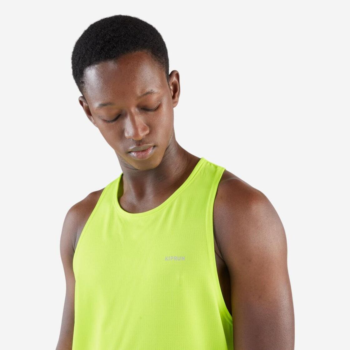 데카트론 남성 러닝 경량 싱글렛 900 울트라라이트 플루오 애시드 옐로우(DECATHLON Men's Running Lightweight Singlet 900 Ultralight Fluorescent Acid Yellow) - 4