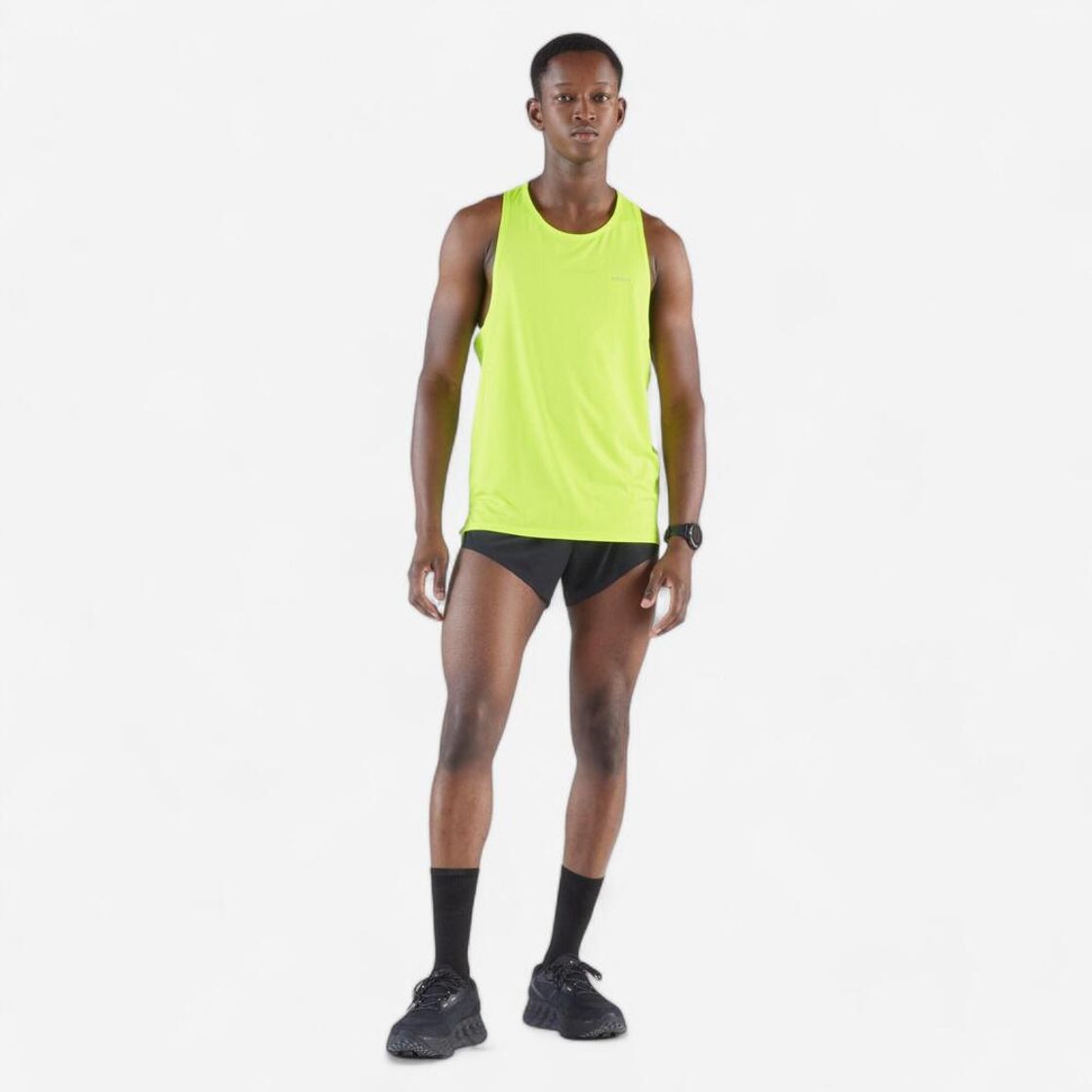 데카트론 남성 러닝 경량 싱글렛 900 울트라라이트 플루오 애시드 옐로우(DECATHLON Men's Running Lightweight Singlet 900 Ultralight Fluorescent Acid Yellow) - 2