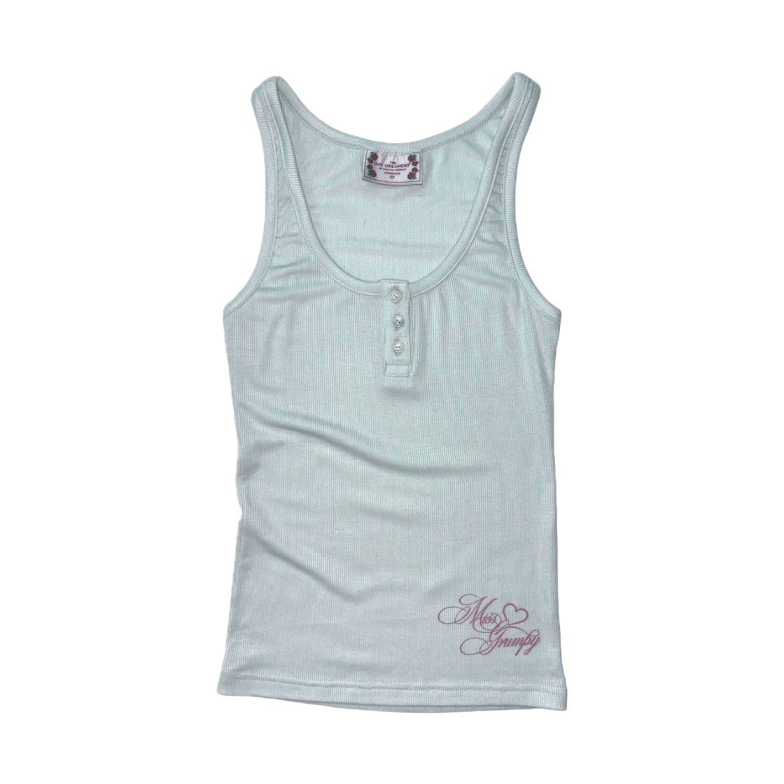 스컬프터 미스 그럼피 버튼업 탑 베이비 블루(Sculptor Miss Grumpy Button-Up Top Baby Blue)