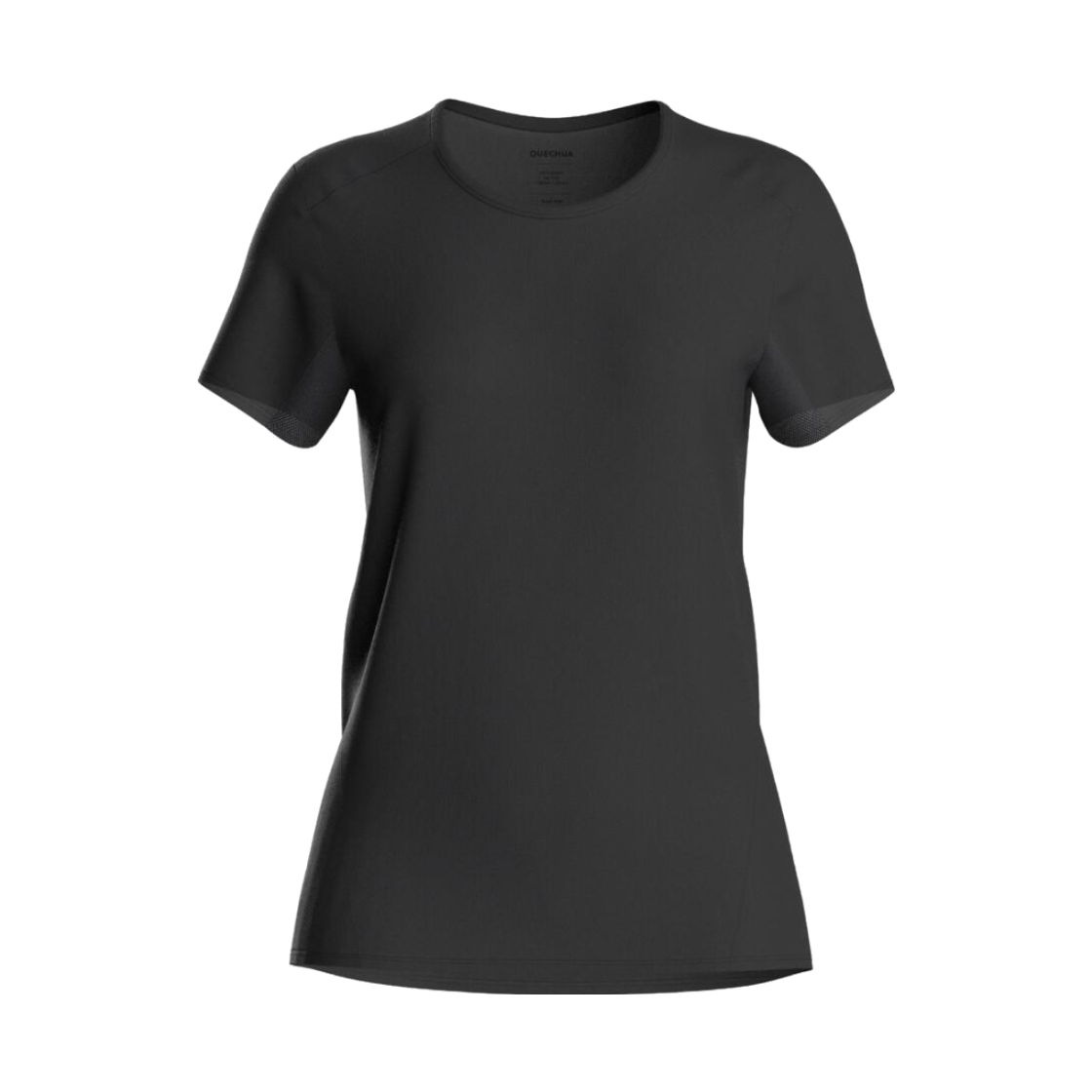 8974275 DECATHLON Women's Hiking Short-Sleeved T-Shirt MH100 Smoked Black