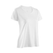 DECATHLON Women's Running Short-Sleeved T-Shirt Run Dry 100 Ultra White