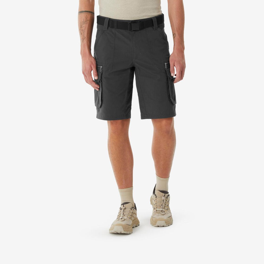 데카트론 남성 하이킹 카고 버뮤다 반바지 NH500 카본 그레이(DECATHLON Men's Hiking Cargo Bermuda Shorts NH500 Carbon Grey) - 8