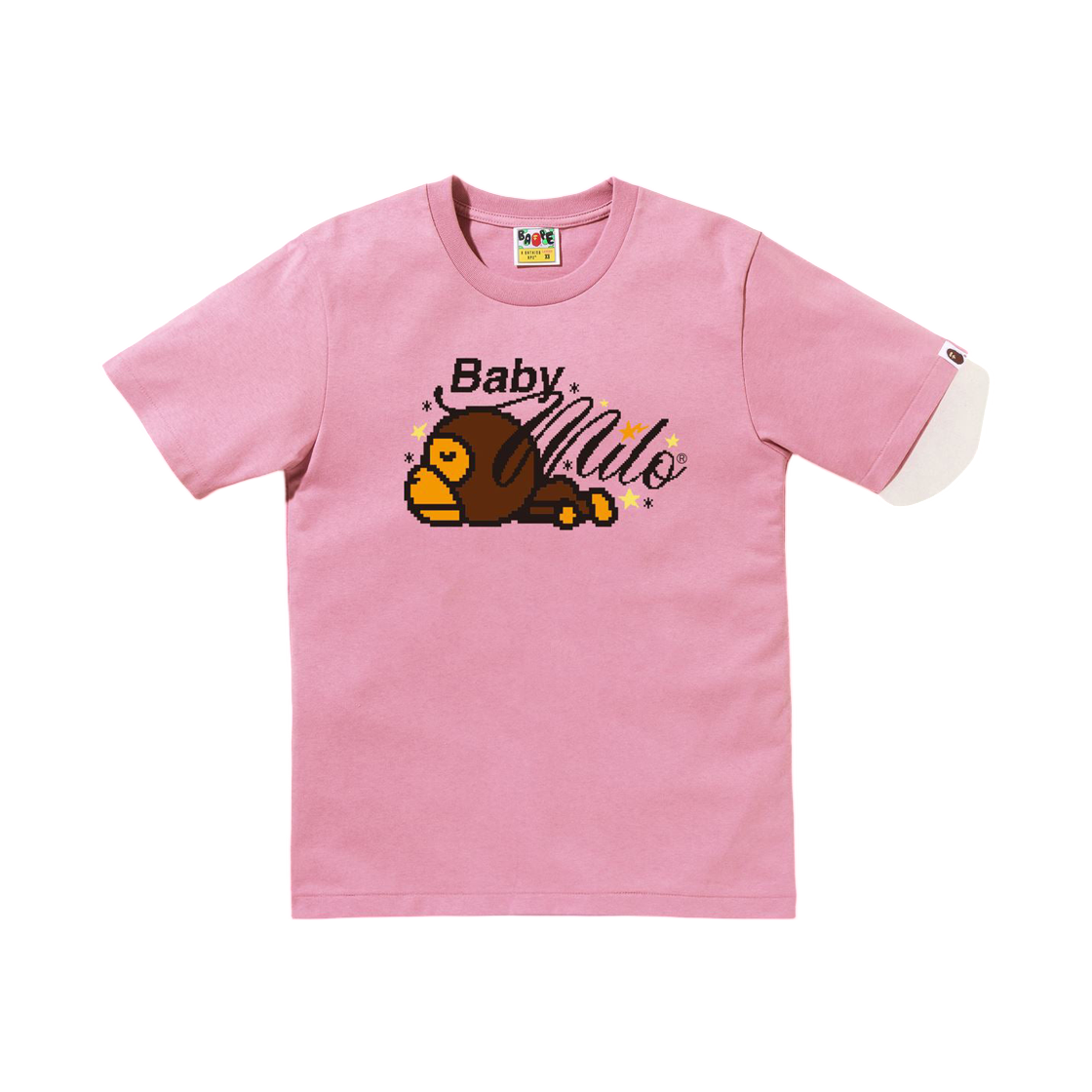 (W) 베이프 레트로 픽셀 베이비 마일로 티셔츠 핑크((W) BAPE Retro Pixel Baby Milo T-Shirt Pink)