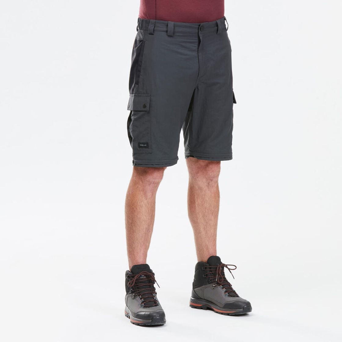 데카트론 남성 백패킹 투인원 집오프 바지 MT100 카본 그레이(DECATHLON Men's Backpacking 2-in-1 Zip-Off Trousers MT100 Carbon Grey) - 3
