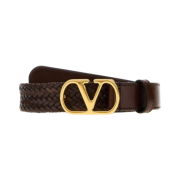 Valentino Vlogo Signature Leather Belt Testa Di Moro