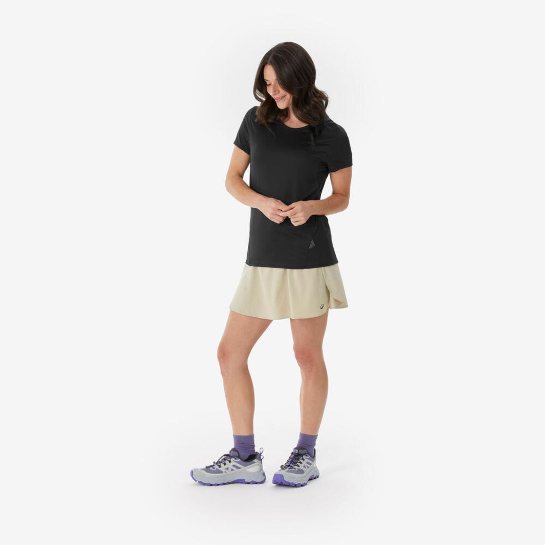 데카트론 여성 하이킹 반팔 티 MH100 스모크 블랙(DECATHLON Women's Hiking Short-Sleeved T-Shirt MH100 Smoked Black) - 5