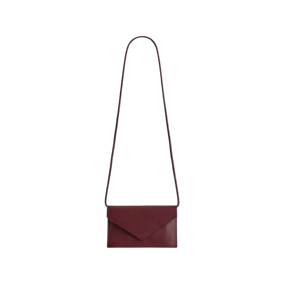 1327769001 COS Leather Envelope Bag Bordeaux