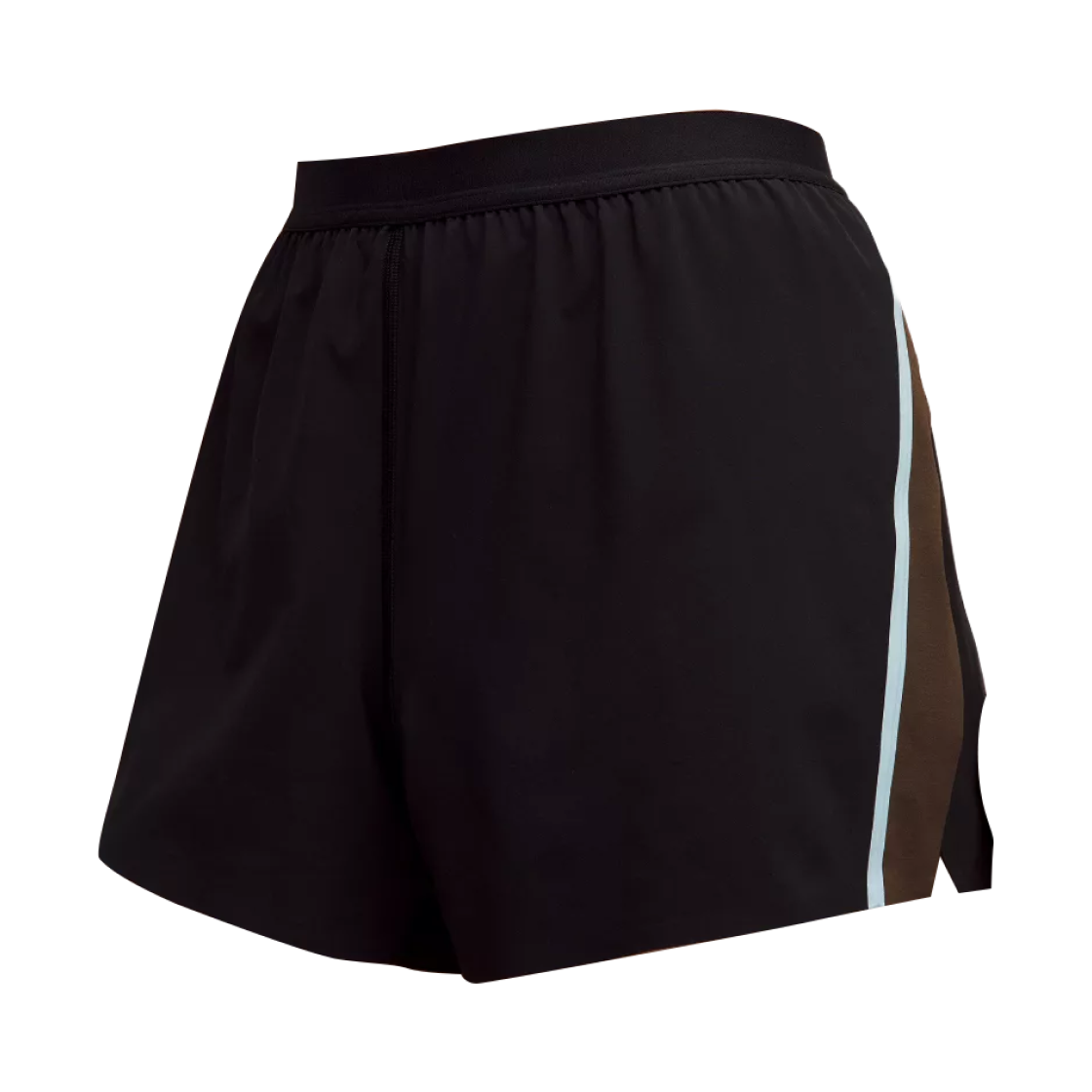 (W) 룰루레몬 하이라이즈 스플릿 쇼츠 3인치 스트라이프 블랙 월넛 크런치 폼 클라우드((W) Lululemon High-Rise Split Short 3 inch Stripe Black Walnut Crunch Foam Cloud)