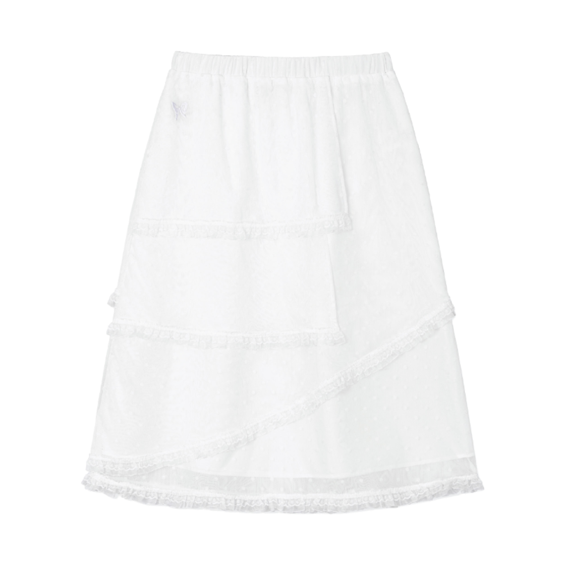 구월십일 4단 티어드 레이스 스커트 화이트(Guwolsibil Four-Tiered Lace Skirt White)
