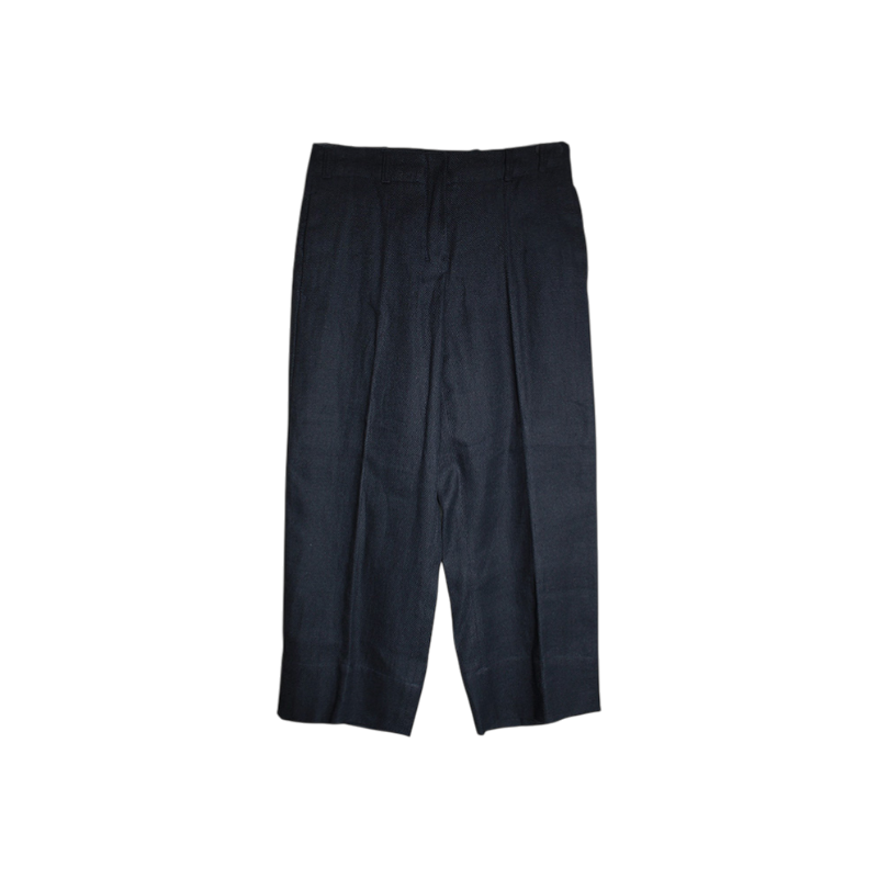 ITABUTRPDDOB Max Mara Navy Blue Linen Blend Pants