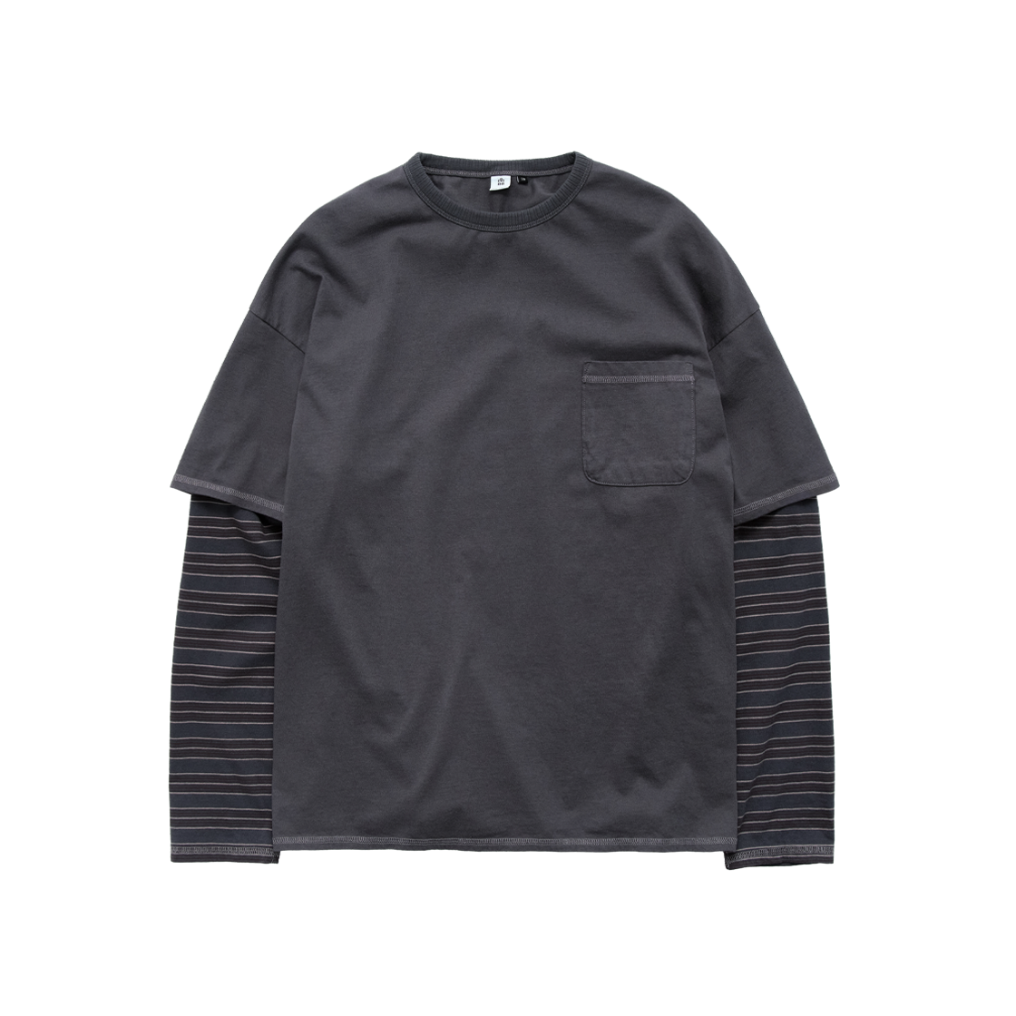 폴리테루 더블 레이어 티 퍼플 네이비(Polyteru Double Layer Tee Purple Navy)