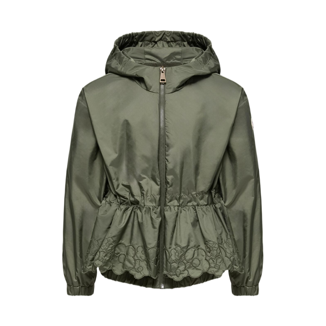 L1-954-1A00029-53A5E-891 (Kids) Moncler Manolya Embroidered Flowers Hooded Rain Jacket Olive Green - 26SS