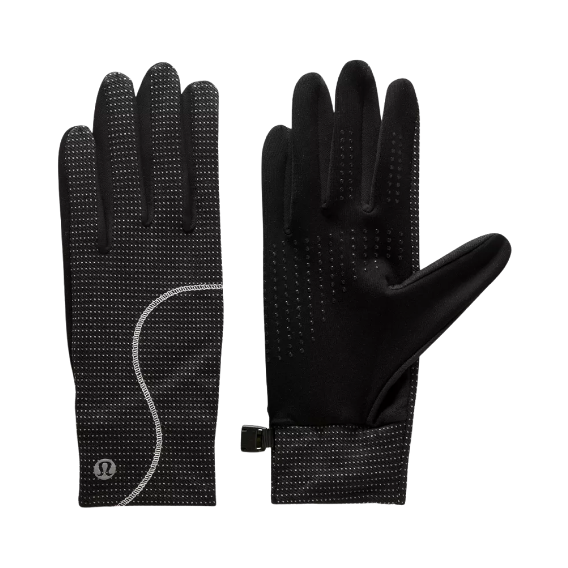 (W) 룰루레몬 패스트 앤 프리 리플렉티브 러닝 글러브 화이트 블랙((W) Lululemon Fast and Free Reflective Running Glove White Black)