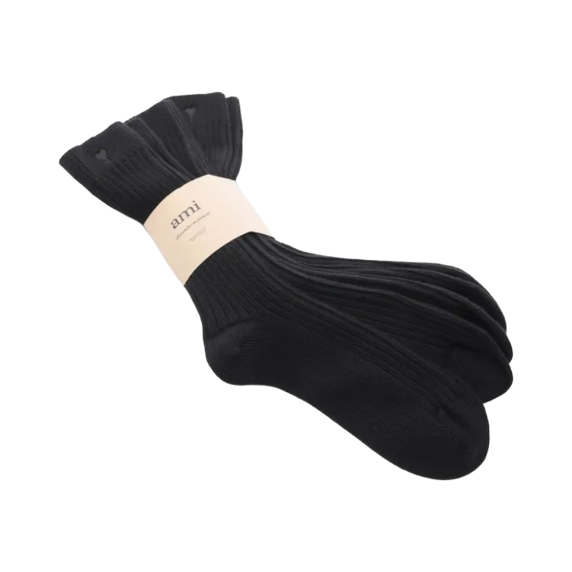 아미 톤온톤 하트 로고 삭스 블랙 (3개입)(AMI de Coeur Socks Black (3 Pack))