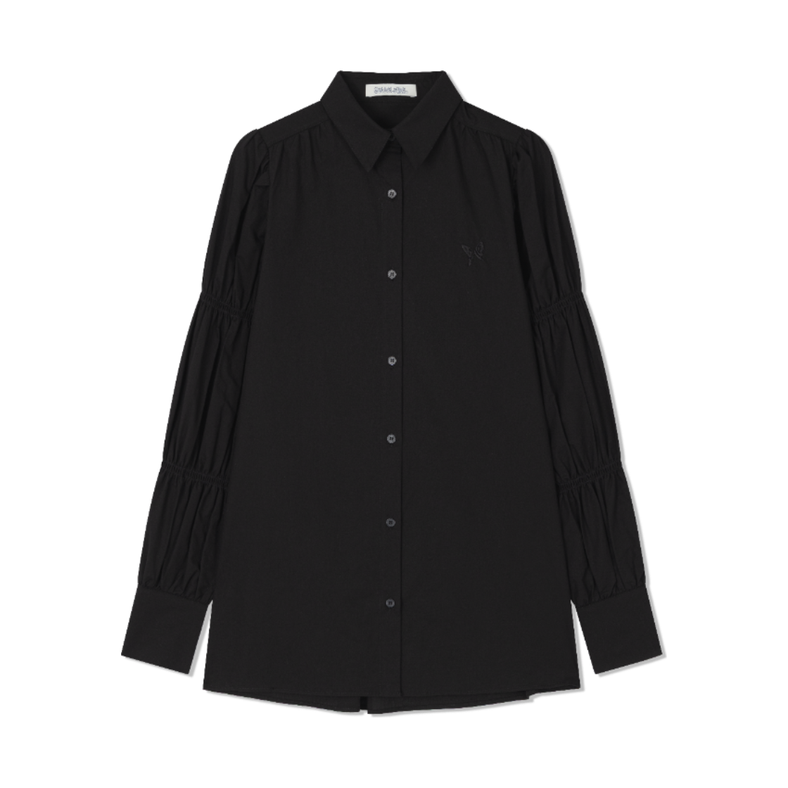 구월십일 스모킹 드레스 셔츠 블랙(Guwolsibil Smocking Dress Shirt Black) - 1