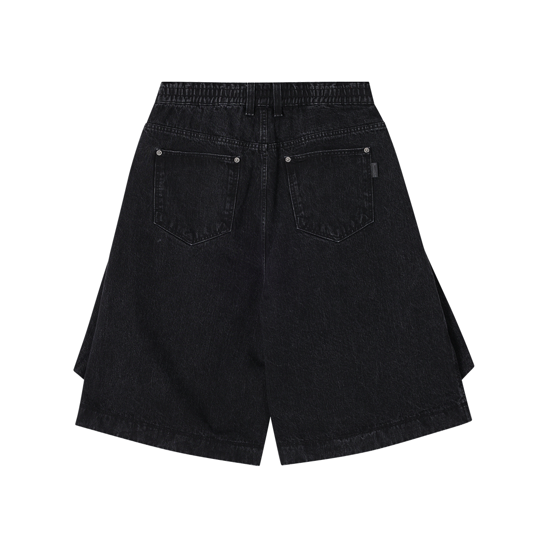 송지오 컬렉션 바이어스 드레이프 쇼츠 데님 블랙(SONGZIO COLLECTION Bias Drape Shorts Denim Black) - 2