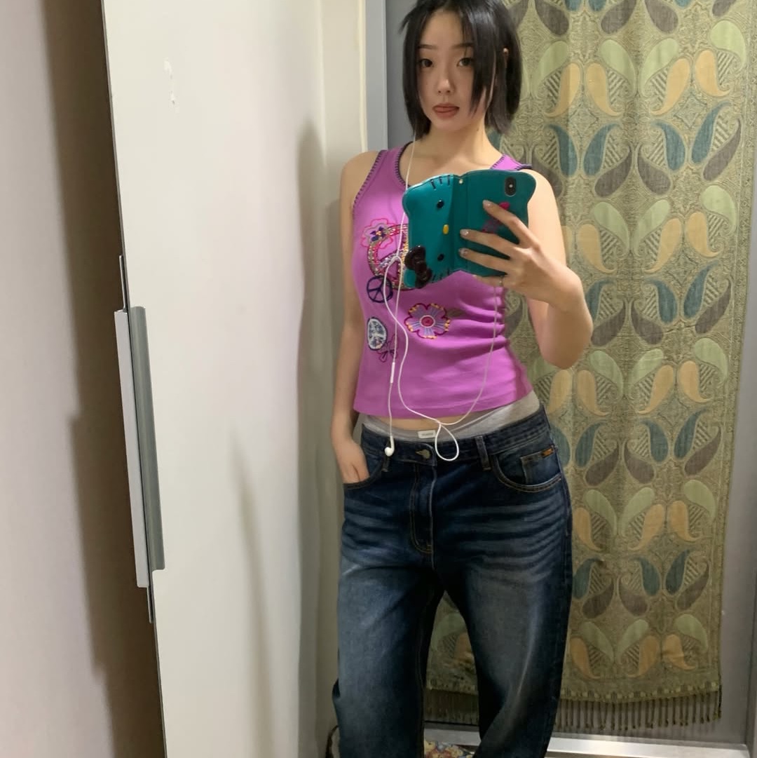 ersco Wahed Regular Jeans Deep Blue 착용 스타일