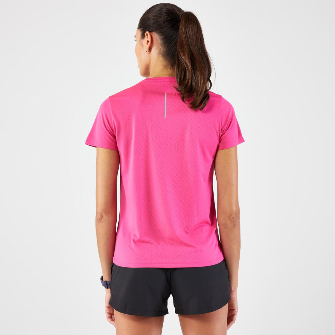 데카트론 여성 러닝 반팔 티 런 드라이 100 마젠타 핑크(DECATHLON Women's Running Short-Sleeved T-Shirt Run Dry 100 Magenta Pink) - 3