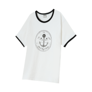 AMOU Anchor Ringer T-Shirts White