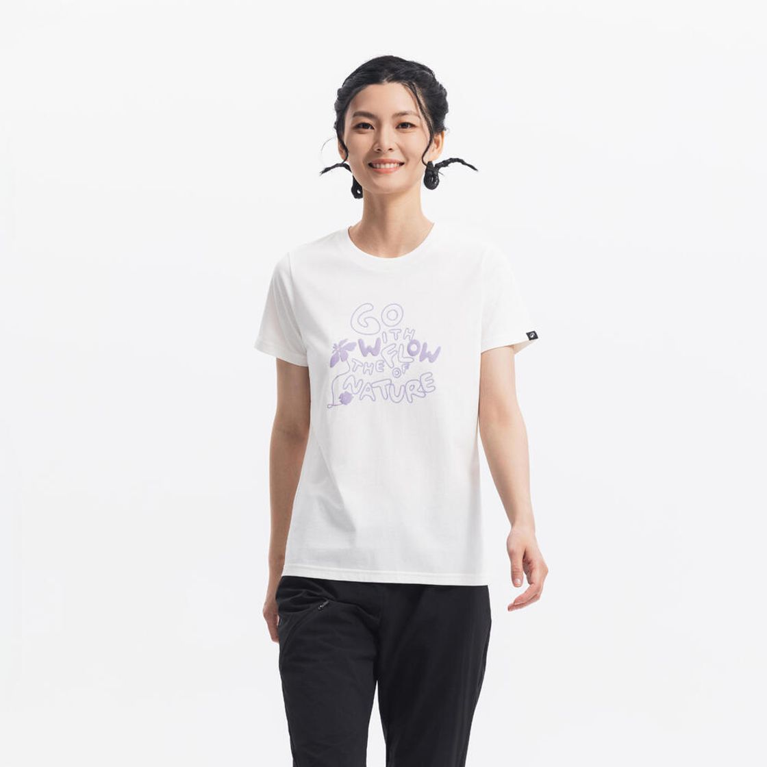 데카트론 여성 하이킹 반팔 티 NH500 코튼 화이트(DECATHLON Women's Hiking Short-Sleeved T-Shirt NH500 Cotton White) - 9