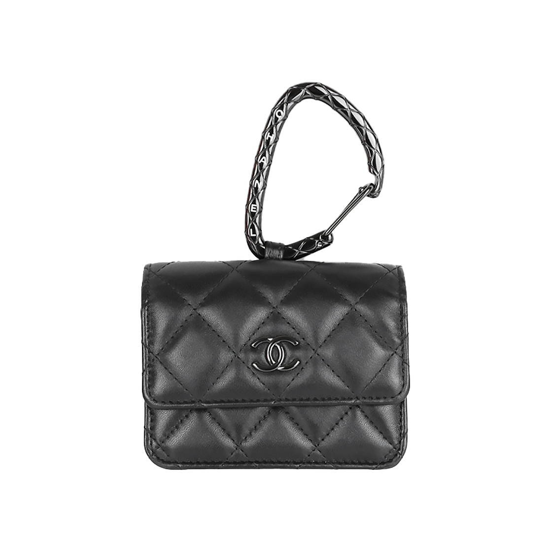 IT53MW8JBCAR Chanel CC Jewel Hook Card Wallet in Black Lambskin