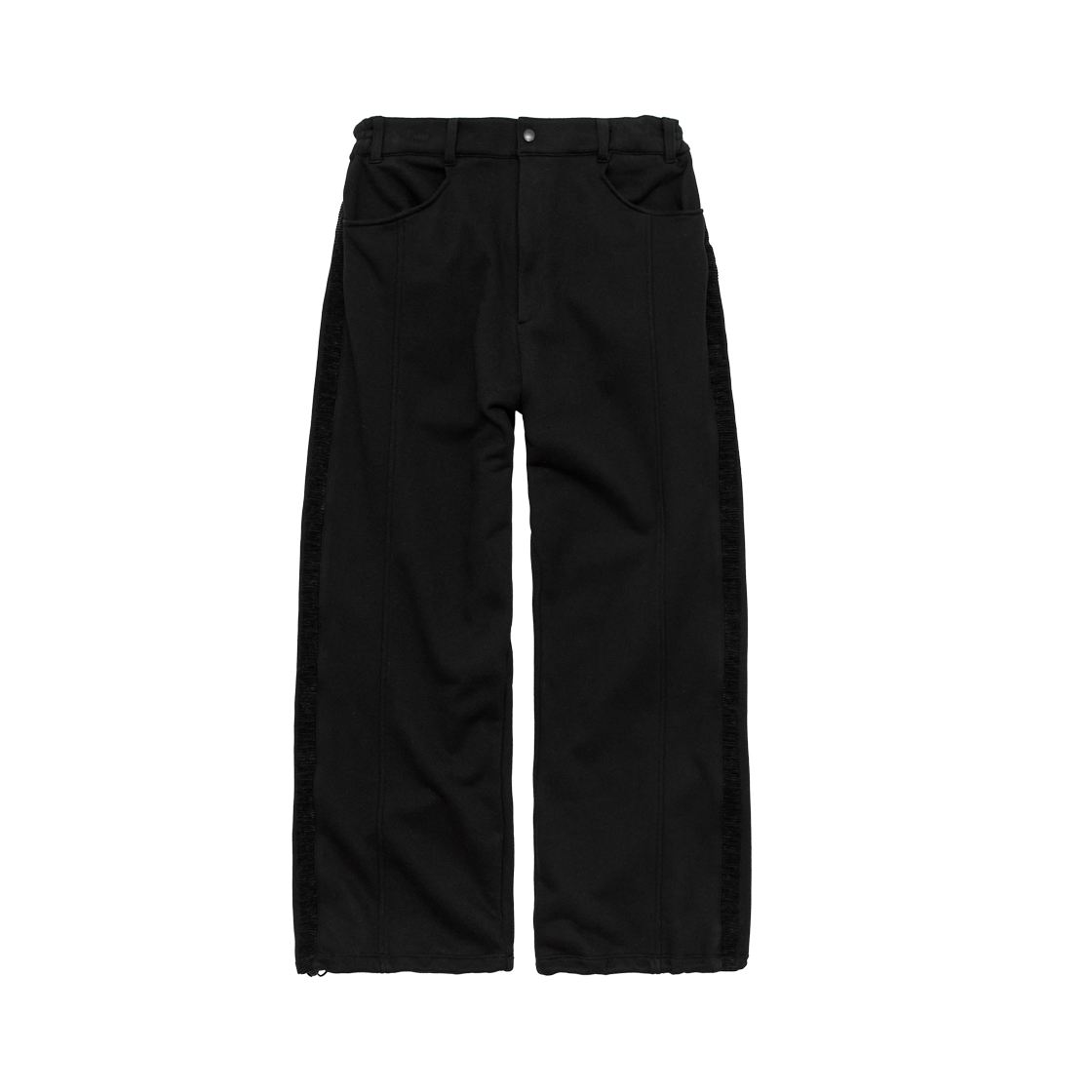 폴리테루 저지 트라우저 (사이드 라인) 블랙(Polyteru Jersey Trousers (Side Line) Black) - 1