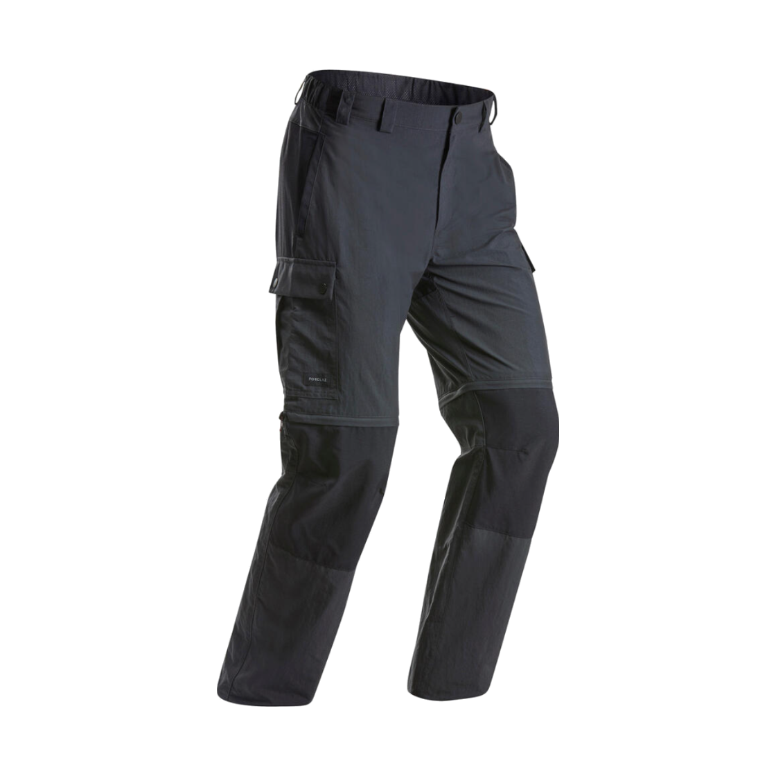 8666242 DECATHLON Men's Backpacking 2-in-1 Zip-Off Trousers MT100 Carbon Grey