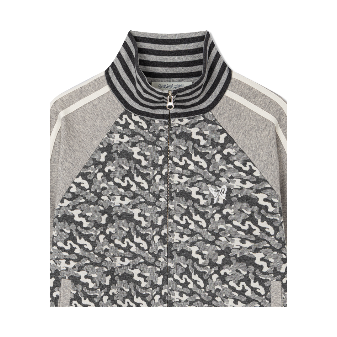 구월십일 밀리터리 라그랑 집업 멜란지 그레이(Guwolsibil Military Raglan Zip-up Melange Grey) - 3