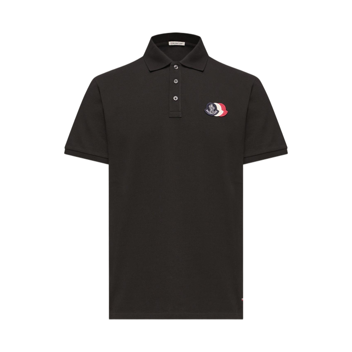 L1-091-8A00030-89A16-999 Moncler Logo Patch Cotton Piquet Polo Shirt Black - 26SS