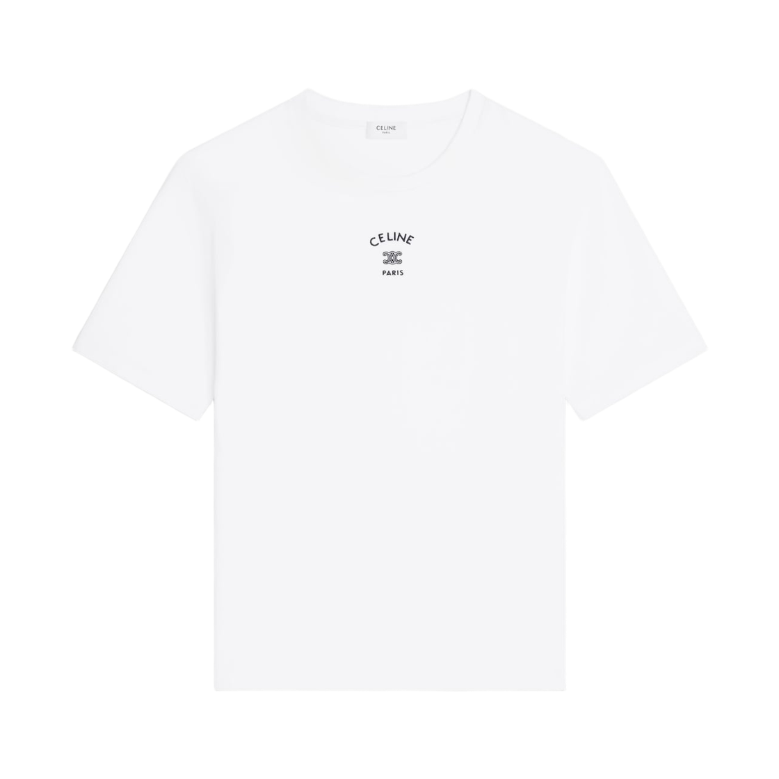 (W) 셀린느 루즈 티셔츠 코튼 저지 오프 화이트 블랙((W) Celine Loose T-Shirt in Cotton Jersey Off White Black) - 1