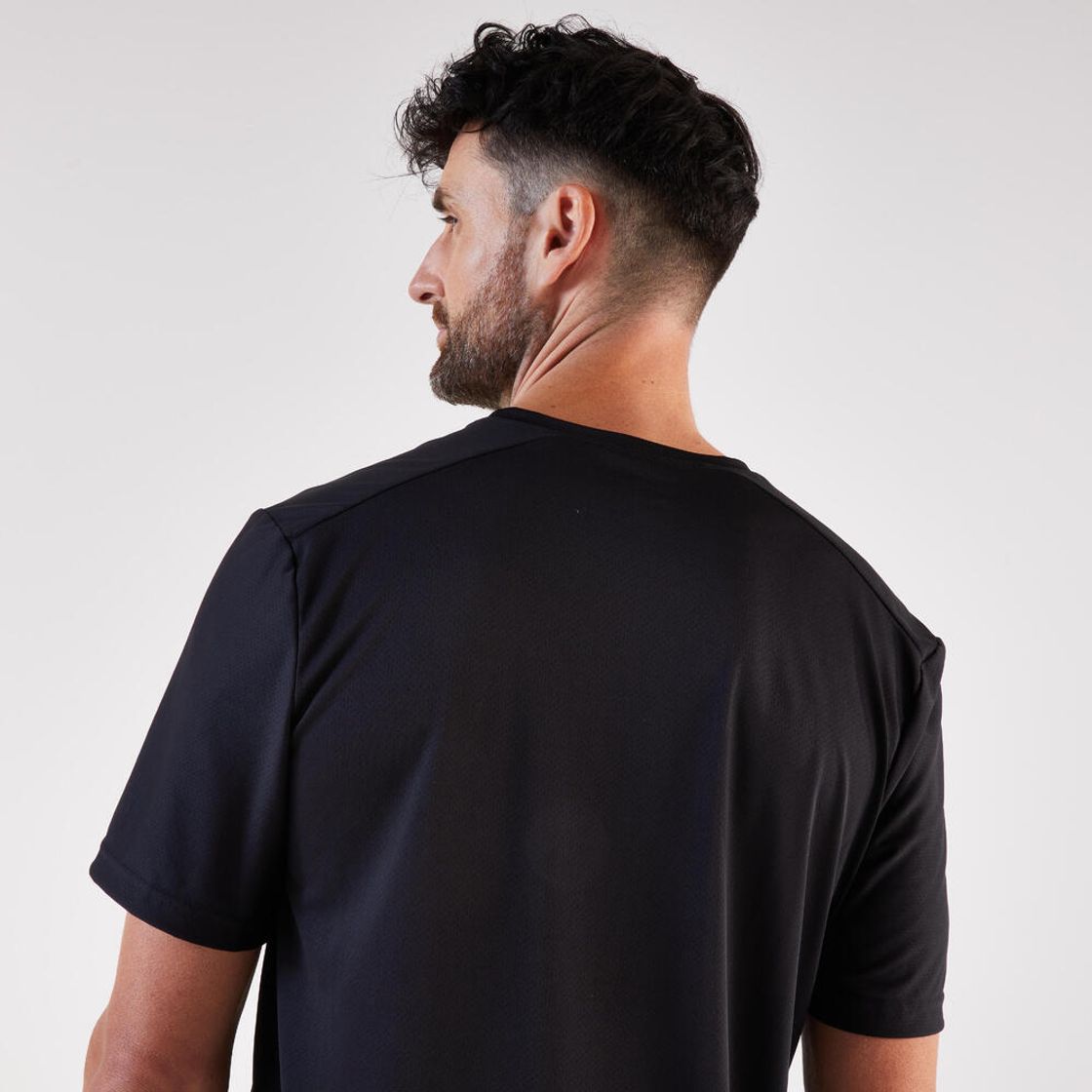 데카트론 남성 러닝 반팔 티 런 100 스모크 블랙(DECATHLON Men’s Running Short-Sleeved T-Shirt Run 100 Smoke Black) - 3