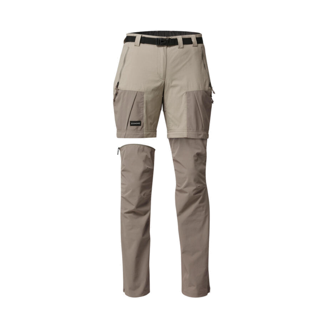 8787780 DECATHLON Women's Backpacking 2-in-1 Zip-off Pants MT500 Ash Beige