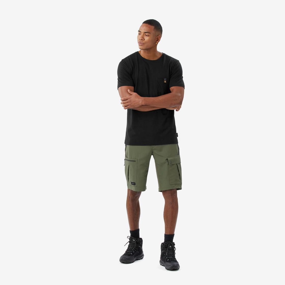 데카트론 남성 5부 백패킹 반바지 MT500 브론즈 카키 그린(DECATHLON Men’s Backpacking Shorts MT500 Bronze Khaki Green) - 3