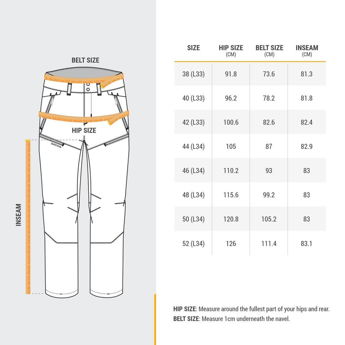 데카트론 남성 등산 방한발수 바지 SH500 브론즈 카키 그린(DECATHLON Men’s Mountain Hiking Warm Water-Repellent Trousers SH500 Bronze Khaki Green) - 8