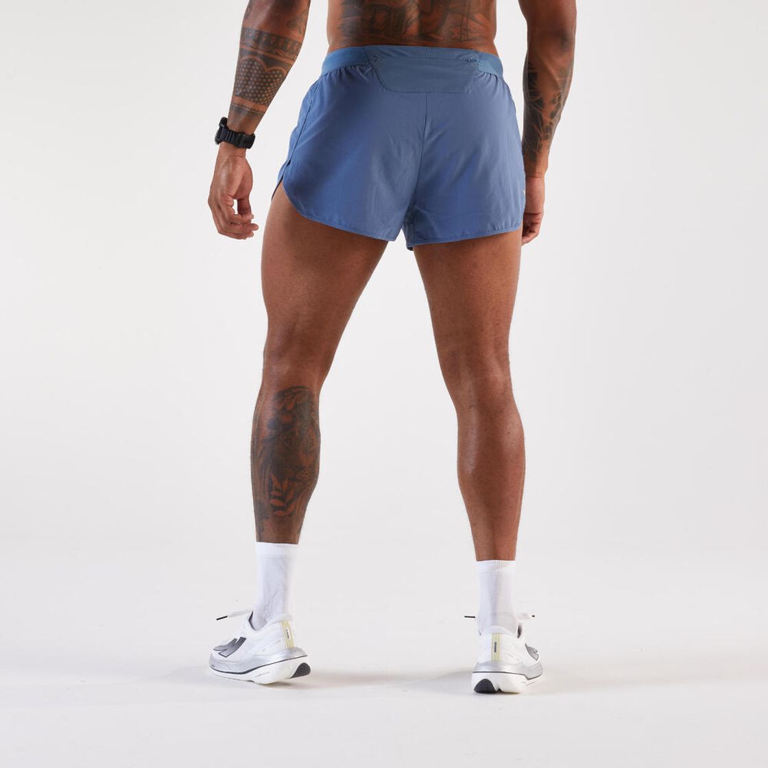 데카트론 남성 3인치 러닝 쇼츠 스플릿 500 브리프 내장 다크 블루(DECATHLON Men's 3-inch Running Shorts Split 500 with Liner Dark Blue) - 2