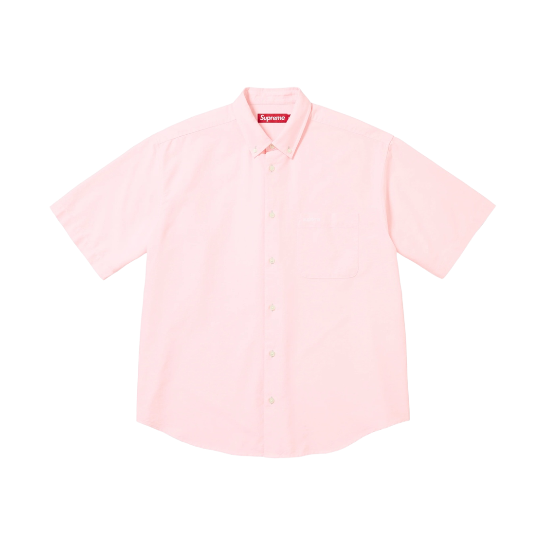 - Supreme Loose Fit Oxford S/S Shirt Pink - 26SS