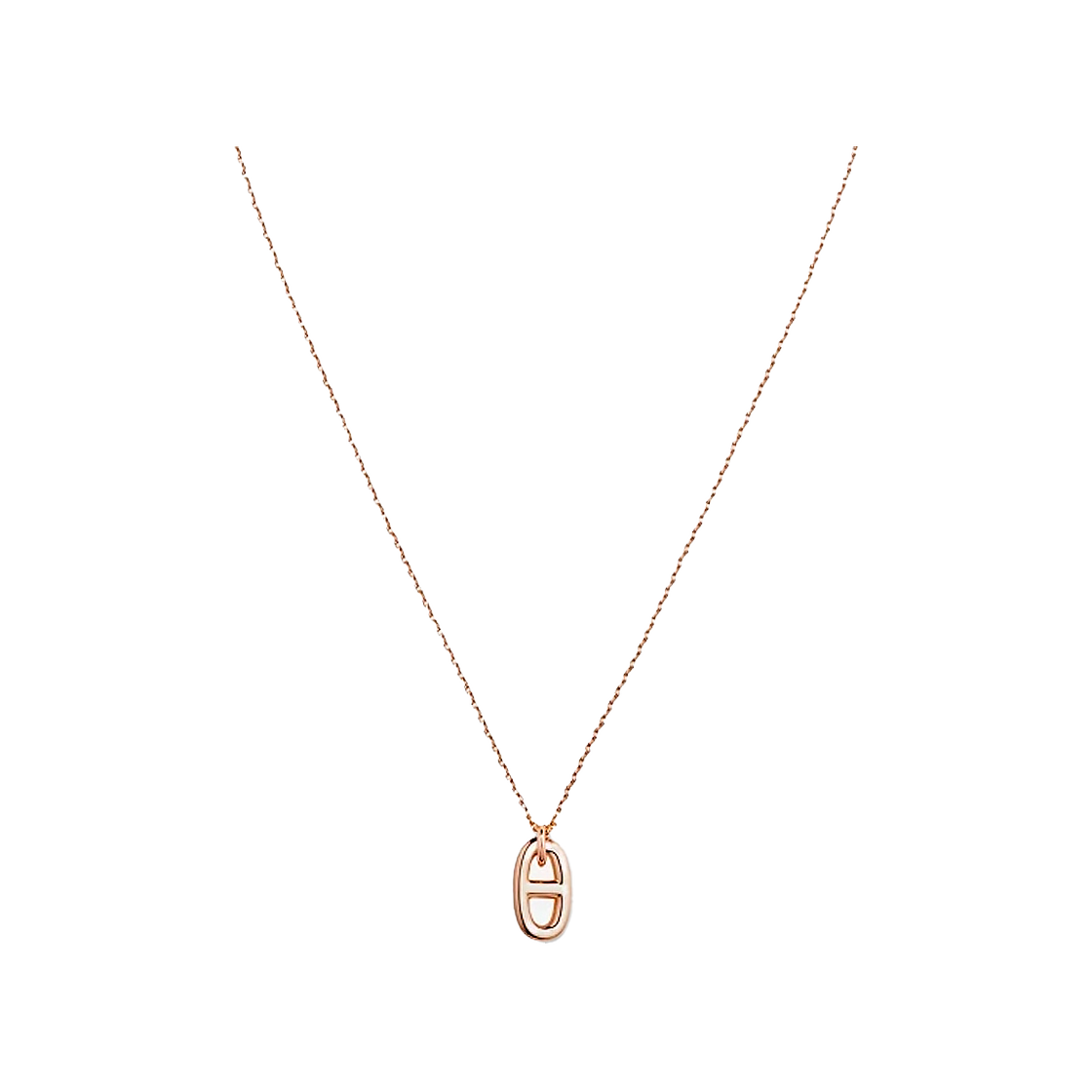 ITOGO9Q62AWJ Hermes Small Blue Dolor Rose Gold Necklace H108615B 00
