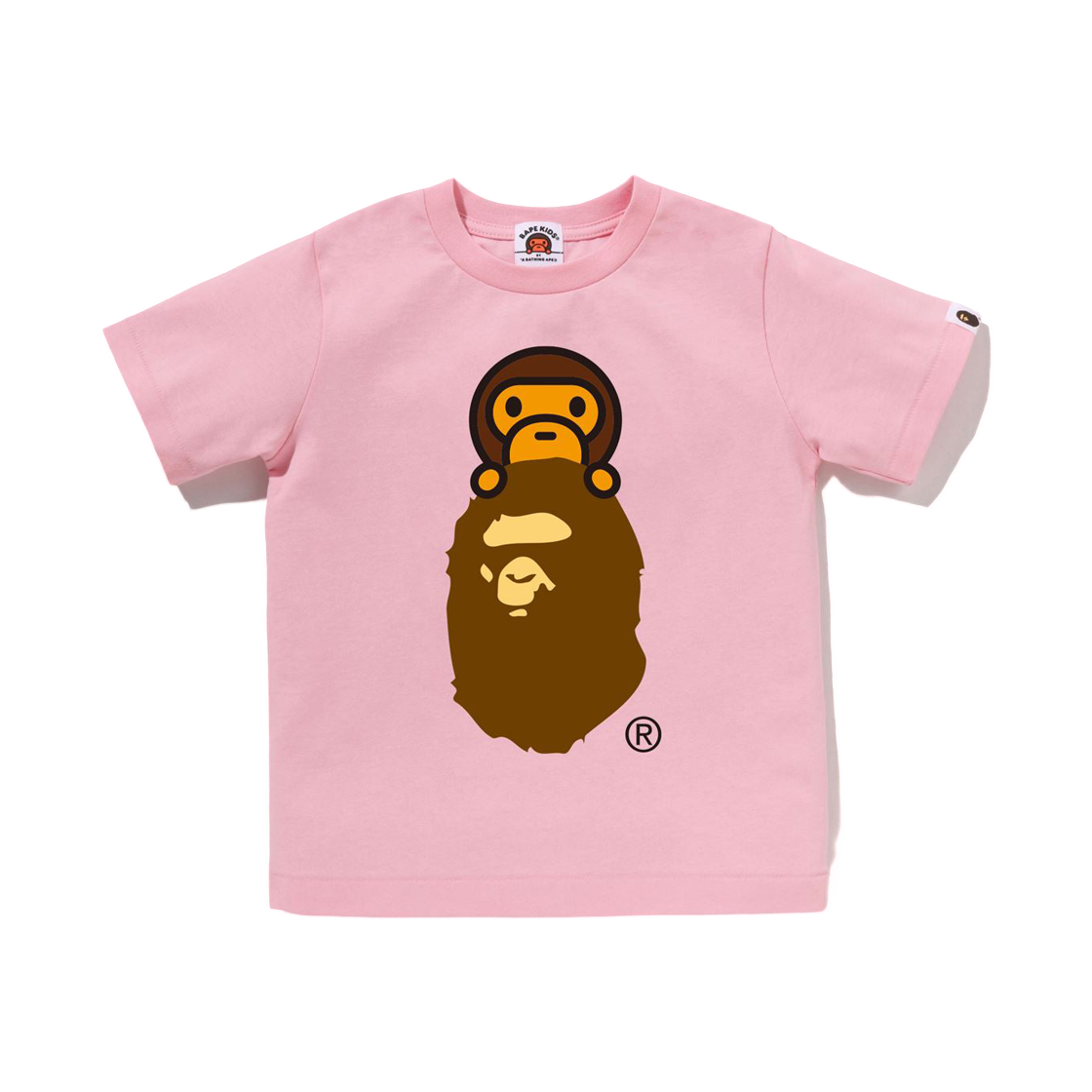 - (Kids) BAPE Milo On Ape Head T-Shirt Pink