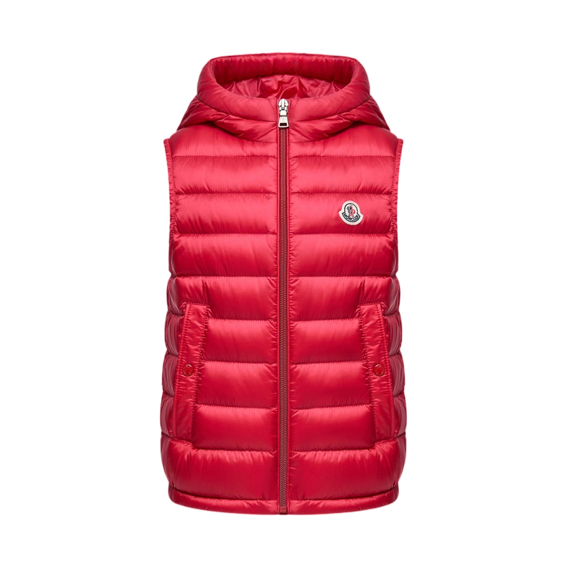 L1-954-1A00007-597YF-457 (Kids) Moncler Uzzay Hooded Down Vest Berry Red - 26SS